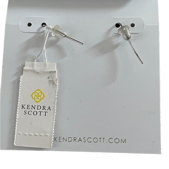 Kendra Scott Maize Dangle Earrings In Violet Glass and Rhodium Plated - Picture 3 of 4